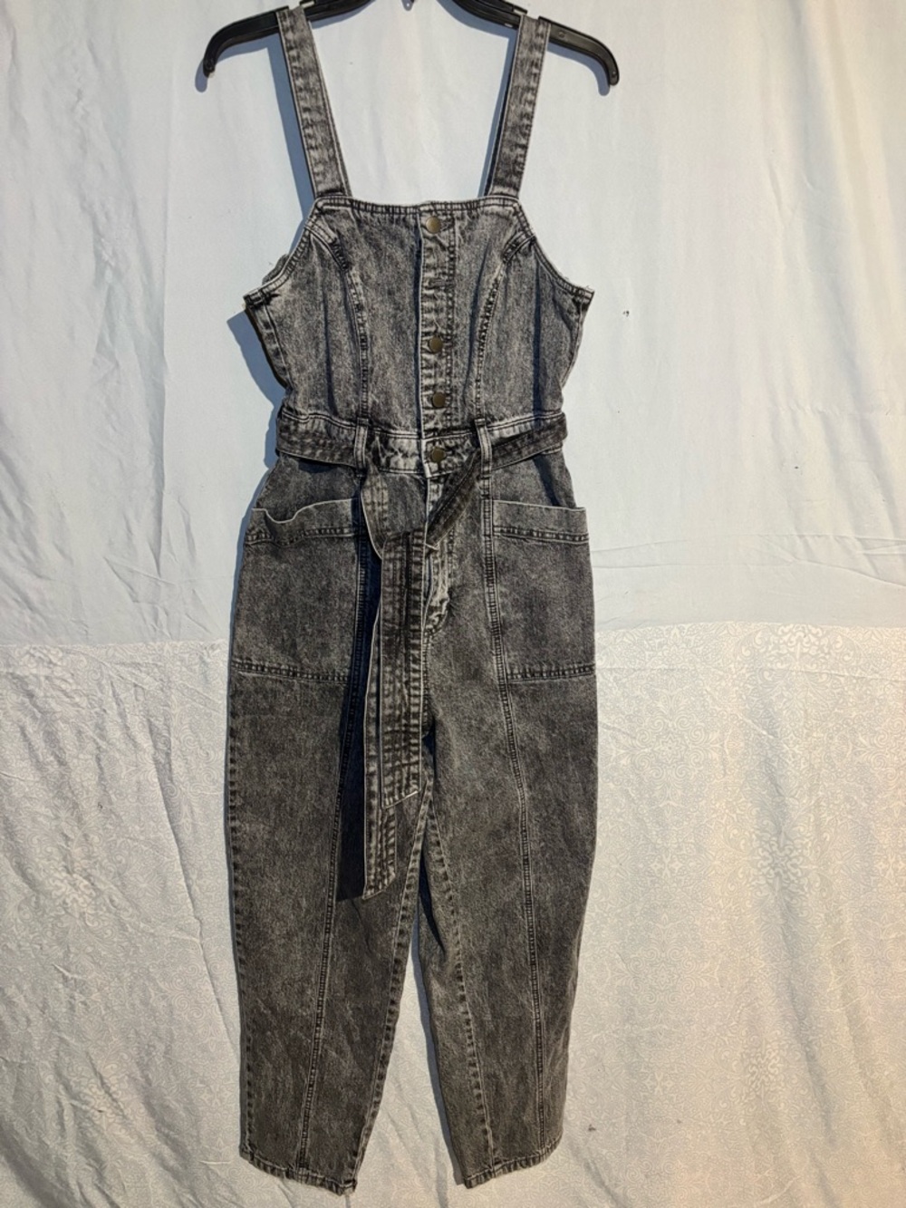 Jean romper black acid wash - universal thread size 6